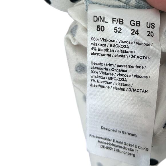 Frank Walder Floral Polka Dot Jersey Knit Top Women's Size 20 Mixed Print - Picture 4 of 5